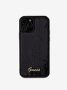 Guess Sequin Script Logo Zadní Kryt pro iPhone 12/12 Pro Black Obal na telefon