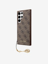 Guess 4G Charm Zadní Kryt pro Samsung Galaxy S23 Ultra Brown Obal na telefon