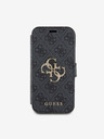 Guess PU Leather 4G Metal Logo Book iPhone 15 Grey Obal