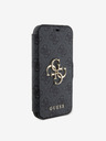 Guess PU Leather 4G Metal Logo Book iPhone 15 Grey Obal