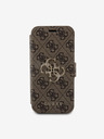 Guess PU Leather 4G Metal Logo Book iPhone 15 Pro Max Brown Obal