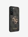 Guess PU 4G Metal Logo Zadní Kryt pro Samsung Galaxy S23 Grey Obal na telefon