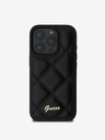 Guess PU Leather Quilted Zadní Kryt pro iPhone 16 Pro Black Obal na telefon