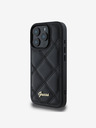 Guess PU Leather Quilted Zadní Kryt pro iPhone 16 Pro Black Obal na telefon