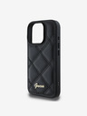 Guess PU Leather Quilted Zadní Kryt pro iPhone 16 Pro Black Obal na telefon