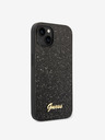 Guess PC/TPU Glitter Flakes Metal Logo Zadní Kryt pro iPhone 14 Black Obal na telefon