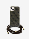 Guess IML 4G Printed Crossbody Popruh Zadní Kryt pro iPhone 15 Brown Obal na telefon