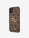 Guess PU 4G Metal Logo Zadní Kryt pro iPhone 11 Brown Obal na telefon