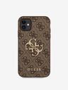 Guess PU 4G Metal Logo Zadní Kryt pro iPhone 11 Brown Obal na telefon