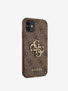 Guess PU 4G Metal Logo Zadní Kryt pro iPhone 11 Brown Obal na telefon