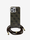 Guess IML 4G Printed Crossbody Popruh Zadní Kryt pro iPhone 15 Pro Brown Obal na telefon