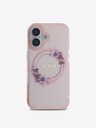 Guess IML Flowers Ring MagSafe Zadní Kryt pro iPhone 16 Pink Obal na telefon