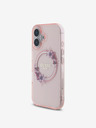 Guess IML Flowers Ring MagSafe Zadní Kryt pro iPhone 16 Pink Obal na telefon