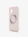 Guess IML Flowers Ring MagSafe Zadní Kryt pro iPhone 16 Pink Obal na telefon