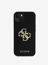 Guess PU Perforated 4G Glitter Metal Logo Zadní Kryt pro iPhone 15 Black Obal na telefon