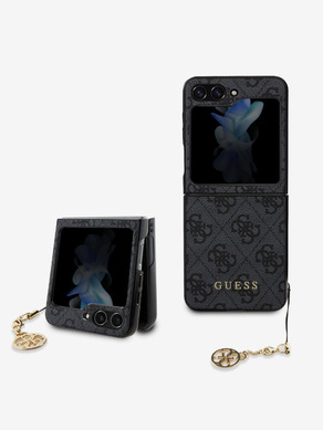 Guess 4G Charm Zadní Kryt pro Samsung Galaxy Z Flip 5 Grey Obal na telefon