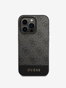 Guess PU 4G Stripe Zadní Kryt pro iPhone 14 Pro Max Grey Obal na telefon