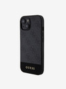 Guess PU 4G Stripe MagSafe Zadní Kryt pro iPhone 15 Black Obal na telefon