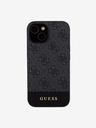 Guess PU 4G Stripe MagSafe Zadní Kryt pro iPhone 15 Black Obal na telefon