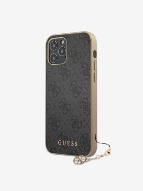 Guess 4G Charm Zadní Kryt pro iPhone 12/12 Pro 6.1 Grey Obal na telefon