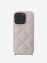 Guess PU Leather Quilted Zadní Kryt pro iPhone 16 Pro Pink Obal na telefon