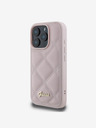 Guess PU Leather Quilted Zadní Kryt pro iPhone 16 Pro Pink Obal na telefon