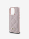 Guess PU Leather Quilted Zadní Kryt pro iPhone 16 Pro Pink Obal na telefon