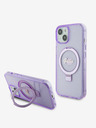 Guess IML Ring Stand Glitter MagSafe Zadní Kryt pro iPhone 15 Plus Purple Obal na telefon