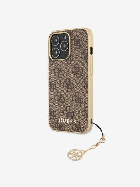 Guess 4G Charm Zadní Kryt pro iPhone 13 Pro Brown Obal na telefon