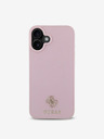 Guess PU Grained 4G Small Metal Logo MagSafe Zadní Kryt pro iPhone 16 Pink Obal na telefon