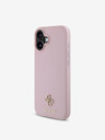 Guess PU Grained 4G Small Metal Logo MagSafe Zadní Kryt pro iPhone 16 Pink Obal na telefon