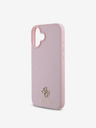 Guess PU Grained 4G Small Metal Logo MagSafe Zadní Kryt pro iPhone 16 Pink Obal na telefon