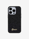 Guess PU Square Mirror Script Logo Zadní Kryt pro iPhone 15 Pro Black Obal na telefon