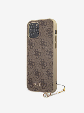 Guess 4G Charm Zadní Kryt pro iPhone 12/12 Pro 6.1 Brown Obal na telefon