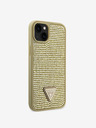 Guess Rhinestones Triangle Metal Logo Kryt pro iPhone 15 Gold Obal na telefon