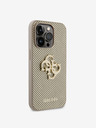 Guess PU Perforated 4G Glitter Metal Logo Zadní Kryt pro iPhone 15 Pro Max Gold Obal na telefon