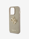 Guess PU Perforated 4G Glitter Metal Logo Zadní Kryt pro iPhone 15 Pro Max Gold Obal na telefon