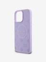 Guess Saffiano Peony Stamp MagSafe Zadní Kryt pro iPhone 16 Pro Max Purple Obal na telefon