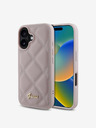 Guess PU Leather Quilted Zadní Kryt pro iPhone 16 Pink Obal na telefon