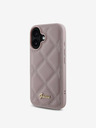 Guess PU Leather Quilted Zadní Kryt pro iPhone 16 Pink Obal na telefon