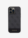 Guess PU 4G Stripe MagSafe Zadní Kryt pro iPhone 15 Pro Max Black Obal na telefon