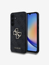 Guess PU 4G Metal Logo Zadní Kryt pro Samsung Galaxy A35 5G Grey Obal na telefon