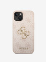 Guess PU 4G Metal Logo iPhone 15 Plus Pink Obal na telefon