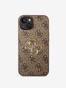 Guess PU 4G Metal Logo iPhone 14 Plus Brown Obal na telefon