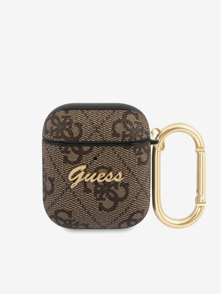 Guess 4G Script PC/PU Airpods 1/2 Brown Obal