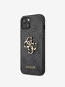 Guess PU 4G Metal Logo Zadní Kryt pro iPhone 13 Grey Obal na telefon