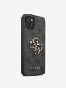 Guess PU 4G Metal Logo Zadní Kryt pro iPhone 13 Grey Obal na telefon