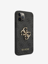 Guess PU 4G Metal Logo Zadní Kryt pro iPhone 12/12 Pro Grey Obal na telefon