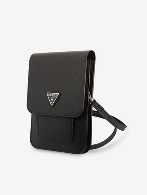 Guess PU Saffiano Triangle Logo Black Taška