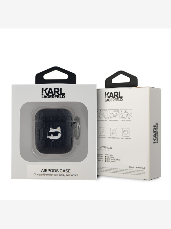 Karl Lagerfeld AirPods 1/2 Obal Černá